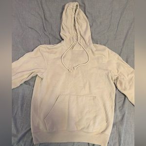 Cream Pullover Hoodie with Drawstrings